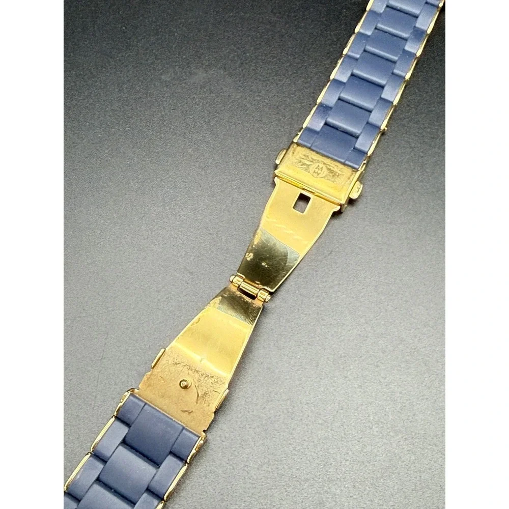 Michele Navy Silicone Gold Stainless Steel Apple Watch Band 38/40/41 MS20AS0004